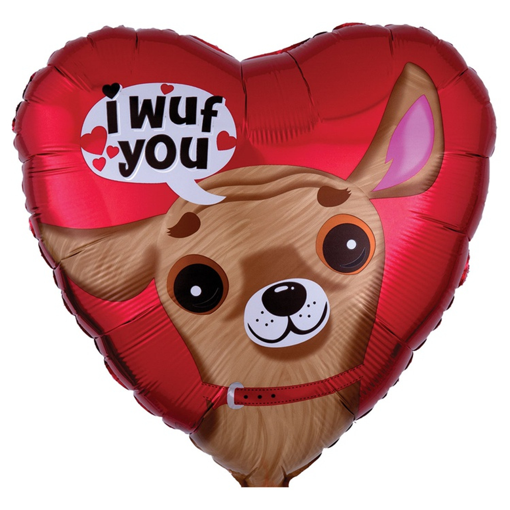 Шар Фольгированный Собачка Чихуахуа (Красный)