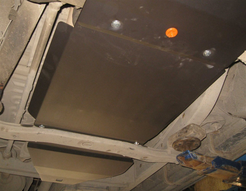 Защита ALFeco акпп и рк для Hyundai Terracan 2001-2003, V-2,5 TD 2 части (сталь 2 мм) арт.ALF1033st