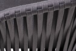 "Бордо" стул плетеный из роупа, каркас алюминий темно-серый (RAL7024) муар, роуп серый 15мм, ткань темно-серая 027