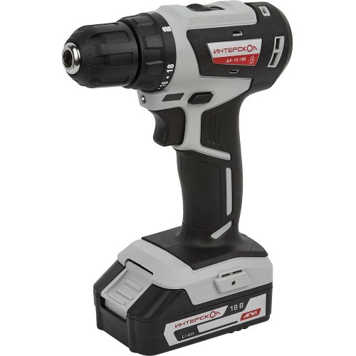 Дрель аккумуляторная Интерскол ДА-10/18 В МиниМАКС (2 аккум. 18v 1.5Ah Li-Ion, ЗУ, кейс)