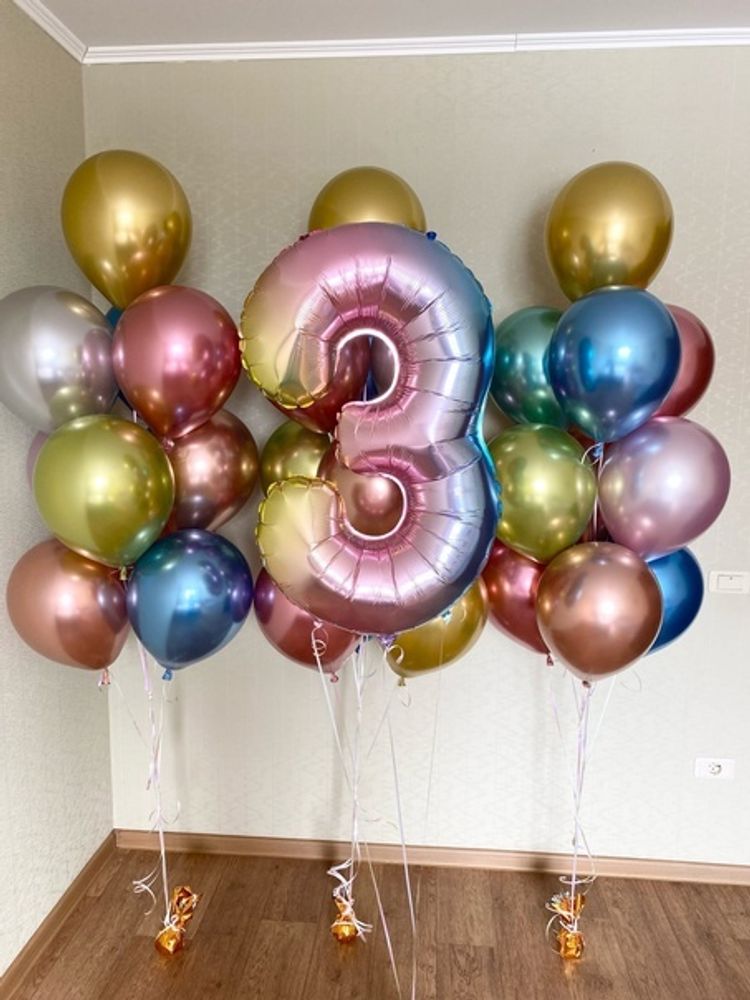 композиция из шаров на день рождения 3 года