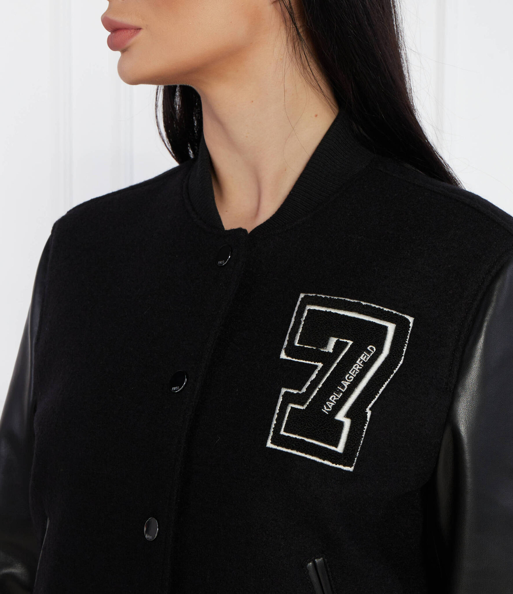Хлопковая куртка бомбер Karl Lagerfeld - черный(240W1415)