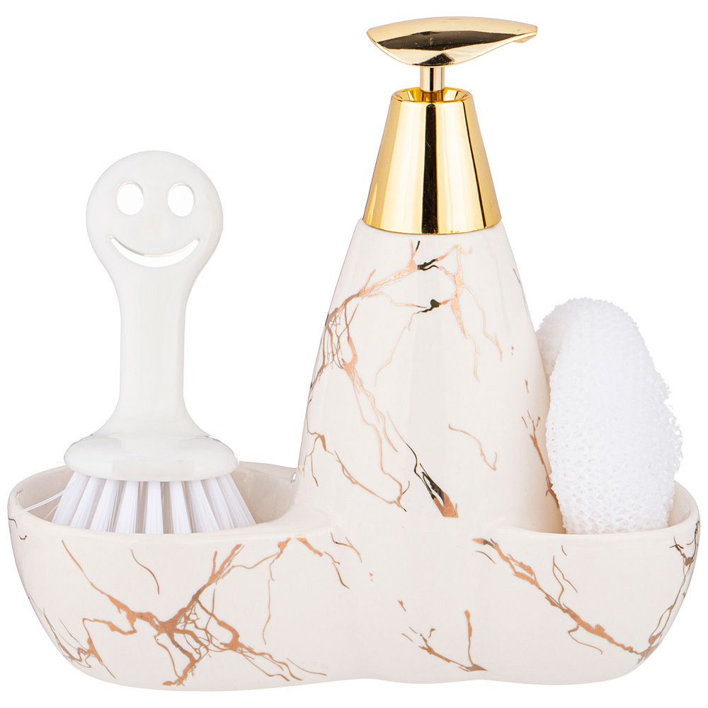 ДОЗАТОР ДЛЯ МОЮЩЕГО СРЕДСТВА "FANTASY" 500 МЛ + ГУБКА И ЩЕТКА 20*9*18 СМ (КОР=12ШТ.)