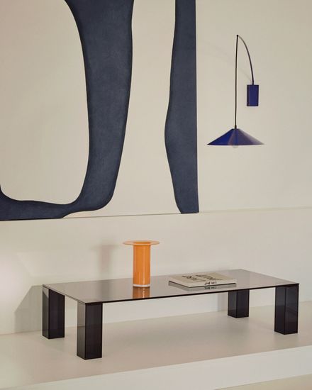 Журнальный столик Adularia из стекла темно-серого цвета 140 x 60 Испания