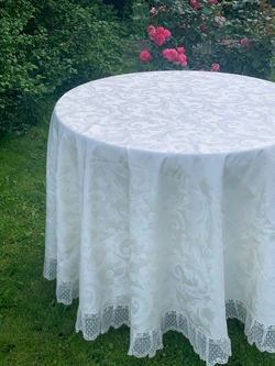 Скатерть 220 и 12 салфеток Palombella Valeria Contessa сливочные