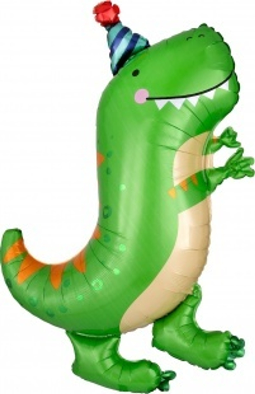 Шар (38""/97 см) Фигура, Динозавр в колпачке, Зеленый, 1 шт. В12