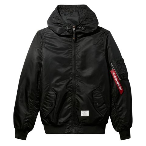 Бомбер Alpha Industries L-2B Hooded Gen II Black (Черный)