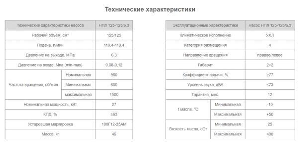 Насос НПл 125-125/6,3
