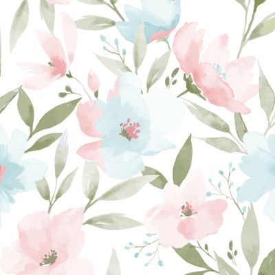 Нежный акварельный цветочный Паттерн