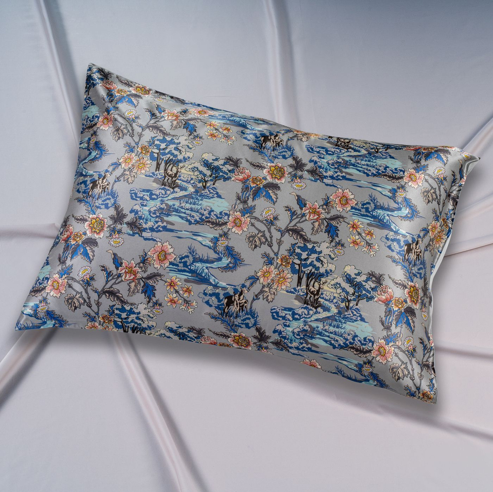 Наволочка 50x70 Mollen Заря в светло-серый шелковая