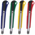 Нож канцелярский 9 мм STAFF "Profit", 1шт, усиленный, металлические направляющие, автофиксатор, ассорти, 237082