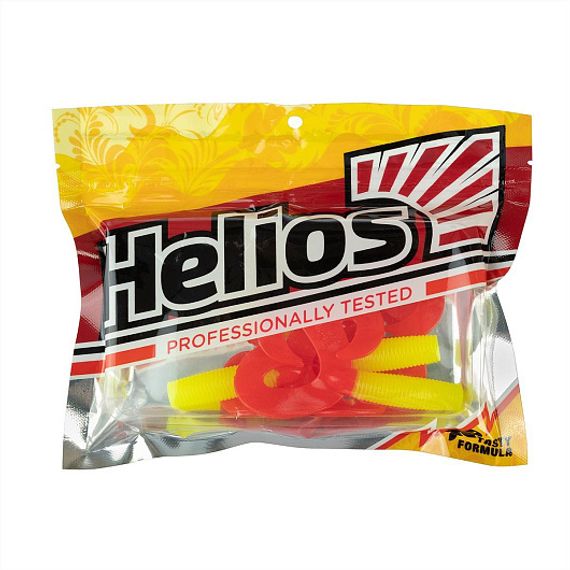 Твистер Helios Credo Double Tail 1,96"/5 см Acid lemon & Red 10шт. (HS-27-029)