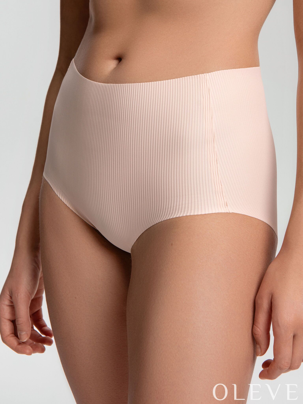 Бесшовные трусы в рубчик Plus size