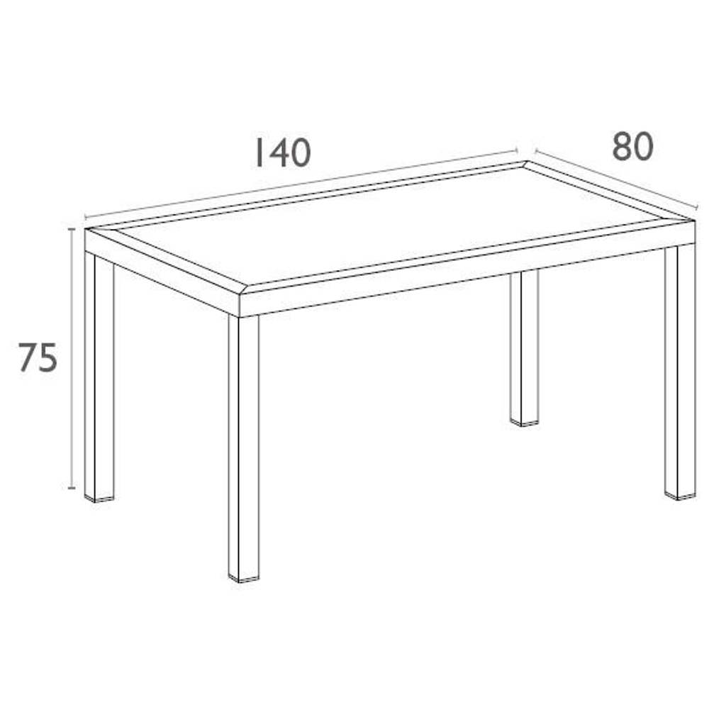 Стол пластиковый Siesta Contract Orlando 140, белый