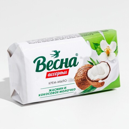 Туалетное мыло ВЕСНА, Ассорти жасмин и кокос. молочко 90г 7752679