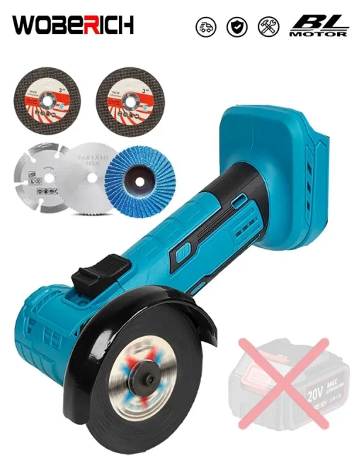 Бесщеточная мини-3-дюймовая угловая шлифовальная машина 76 мм, полировальный режущий станок