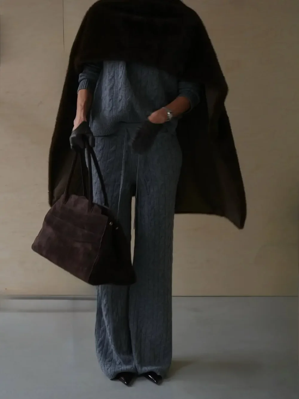 Костюм из кашемира и шерсти мериноса, Серый