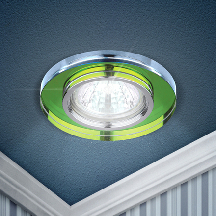 Светильник встраиваемый декоративный ЭРА DK7 CH/MIX под лампу MR16 GU5.3 зеркальный мультиколор/хром