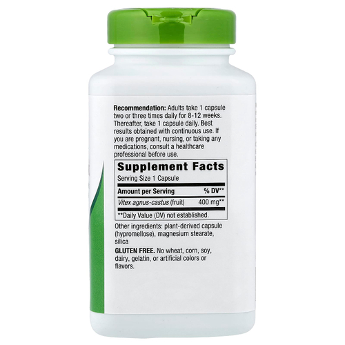 Nature's Way, плоды витекса, 400 мг, 320 веганских капсул