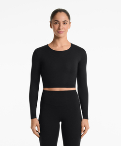 Oysho Футболка с длинным рукавом Comfortlux, черный