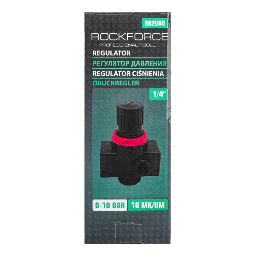 Регулятор давления воздуха 1/4''(F)x1/4''(F)(0-10bar,раб. температура 5°-60°) RockForce##Rock FORCE RF-BR2000