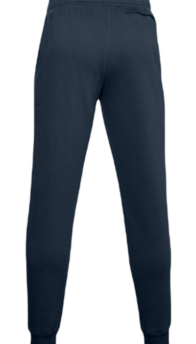 Мужские теннисные штаны Under Armour Rival Fleece Jogger - academy/onyx white