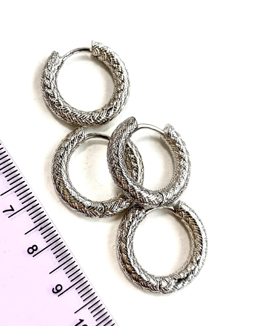 20340-р Швензы-Конго «Коса», 20мм, родий, пара