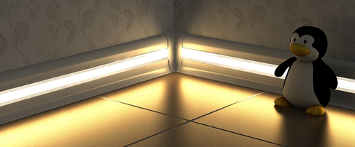 Кабель-канал к плинтусу "Cezar" прозрачный 2,5м