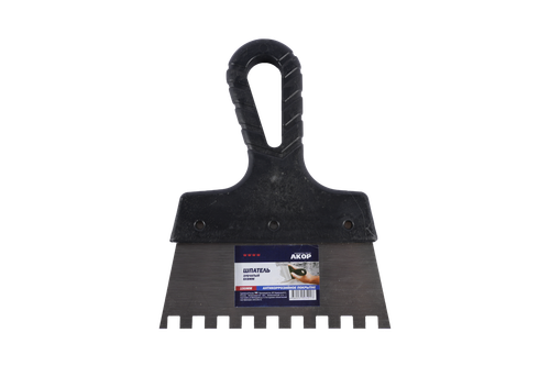 ШПАТЕЛЬ АКОР ЗУБЧАТЫЙ С АНТИКОРР. ПОКРЫТИЕМ 8Х8ММ 150ММ