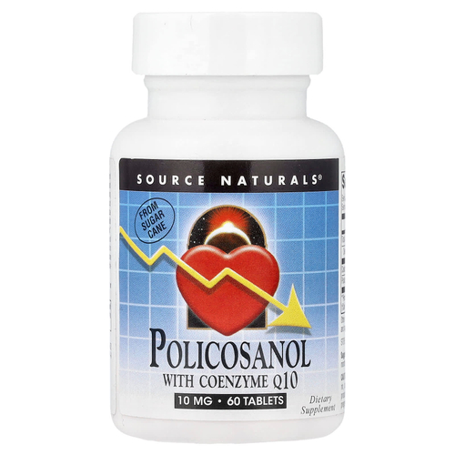 Source Naturals, поликозанол с коэнзимом Q10, 60 таблеток