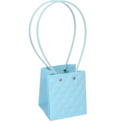 Пакет для цветов и подарков «Ромб» 13*11,5*10,5 см, голубой