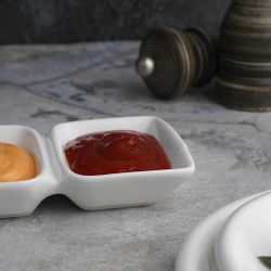 Соусник 50*50 мл двойной 12*7,3*2,3 см прямоуг. белый фарфор P.L. Proff Cuisine [8]