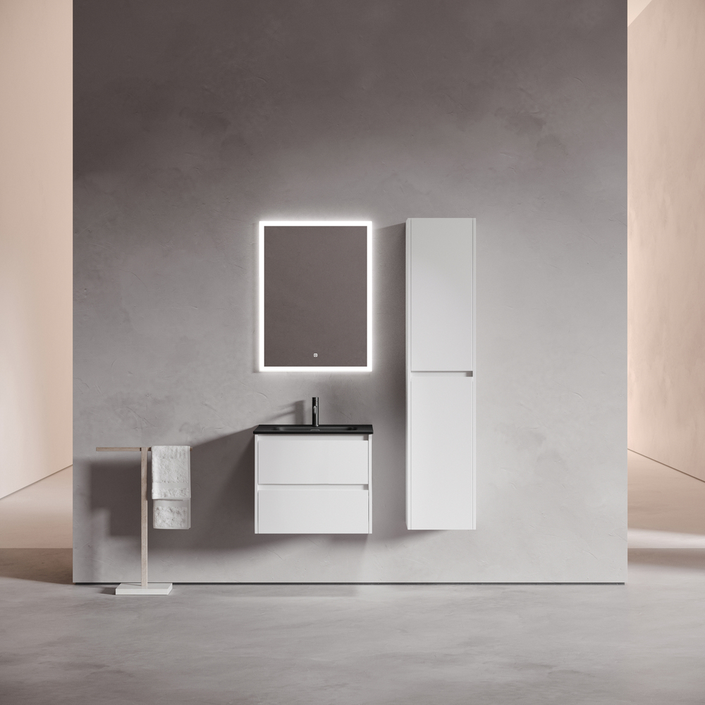 Тумба подвесная под раковину Sancos Libra, белый глянец 590х450х500 мм