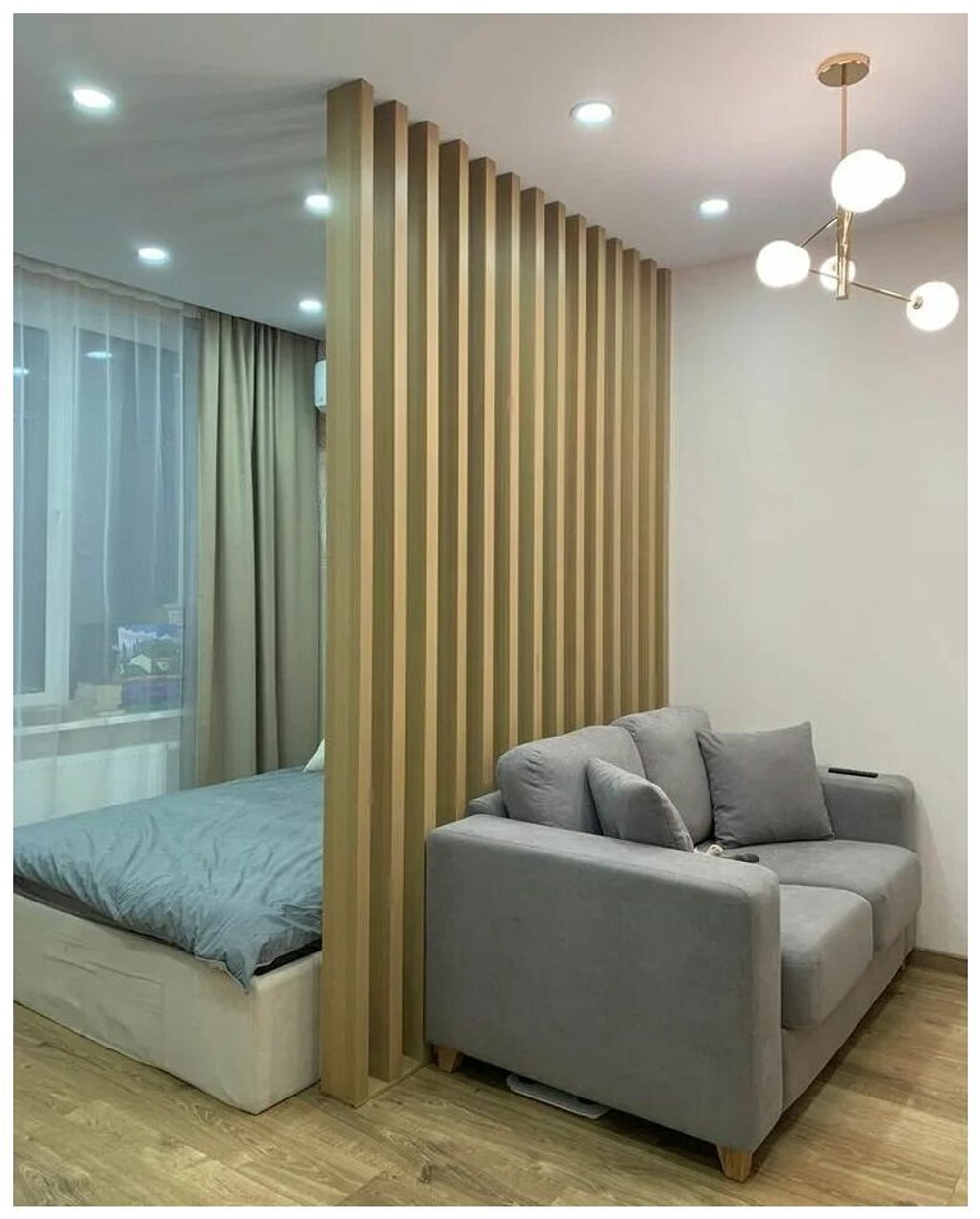 Реечная перегородка из Бука 50х120мм