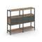 Shelf System Двухсекционный стеллаж трехярусный с ящиками SN.STM-322 Дуб Табак/Антрацит/Металл Антра
