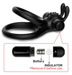 Черное эрекционное виброкольцо с подхватом мошонки Stay Hard (Цвет: черный)