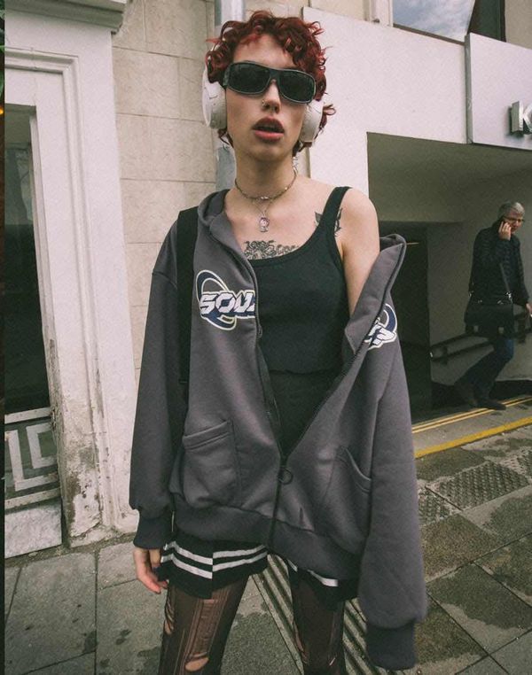 Худи Zip Серый - фото 2