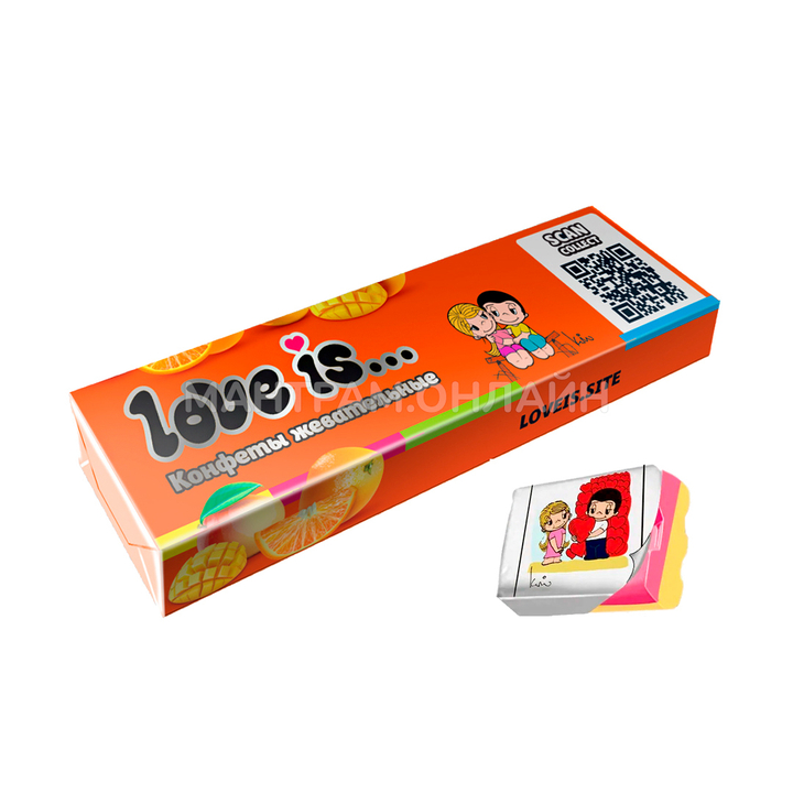 Жевательная конфета Love is вкус манго апельсин 20 г