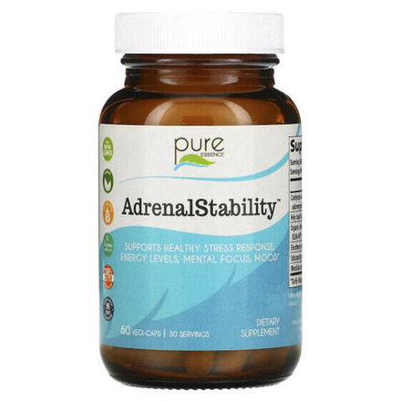 Улучшение памяти и работы мозга Pure Essence, AdrenalStability , 60 растительных капсул
