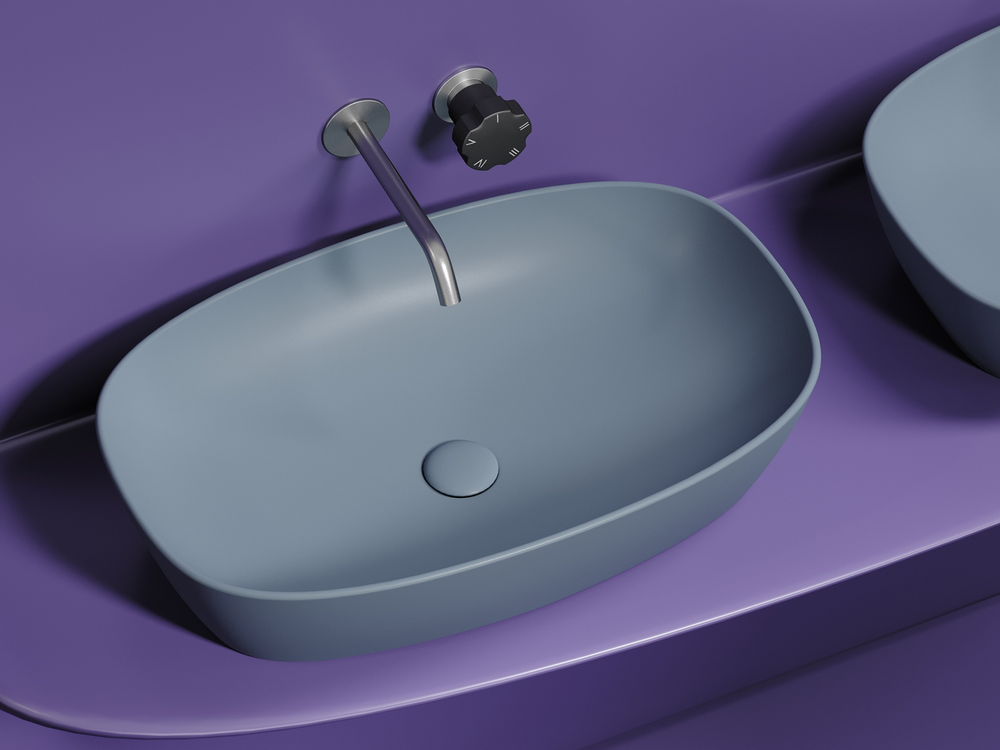 Умывальник чаша накладная овальная (цвет Серо-x