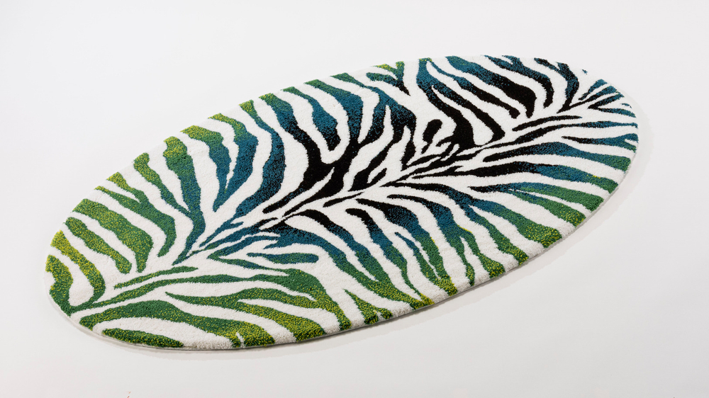 Коврик овальный 90х145 Abyss & Habidecor Кару 205 с зебровым узором