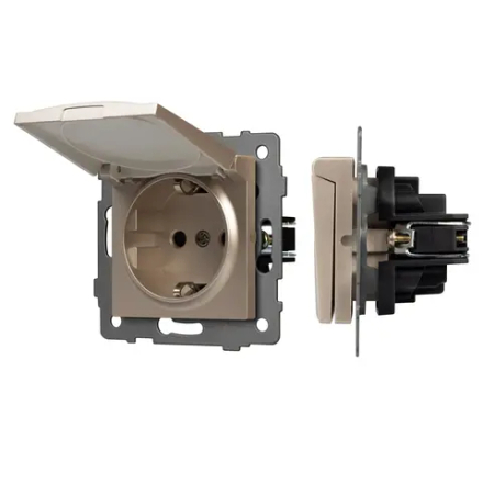 Механизм розетки влагозащищённый SCT-MCP-PL-GD-V (250V, 16A) (Arlight, -) 049837