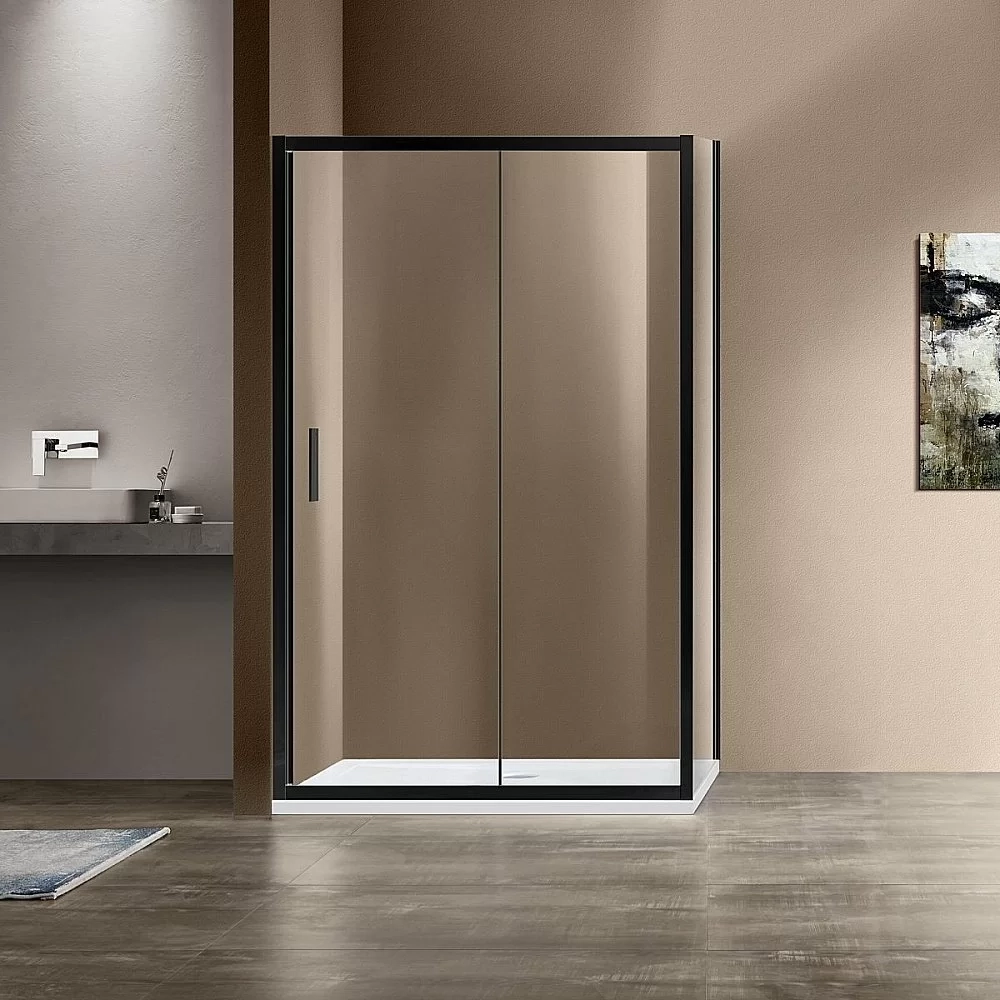 Душевой уголок Vincea Garda VSR-1G8014CLB 140x80 стекло прозрачное/профиль черный