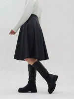 Юбка кожаная миди из экокожи