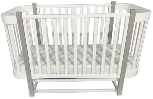 Детская кроватка Антел Nezabudka продольный маятник 3 в 1 белый/серый