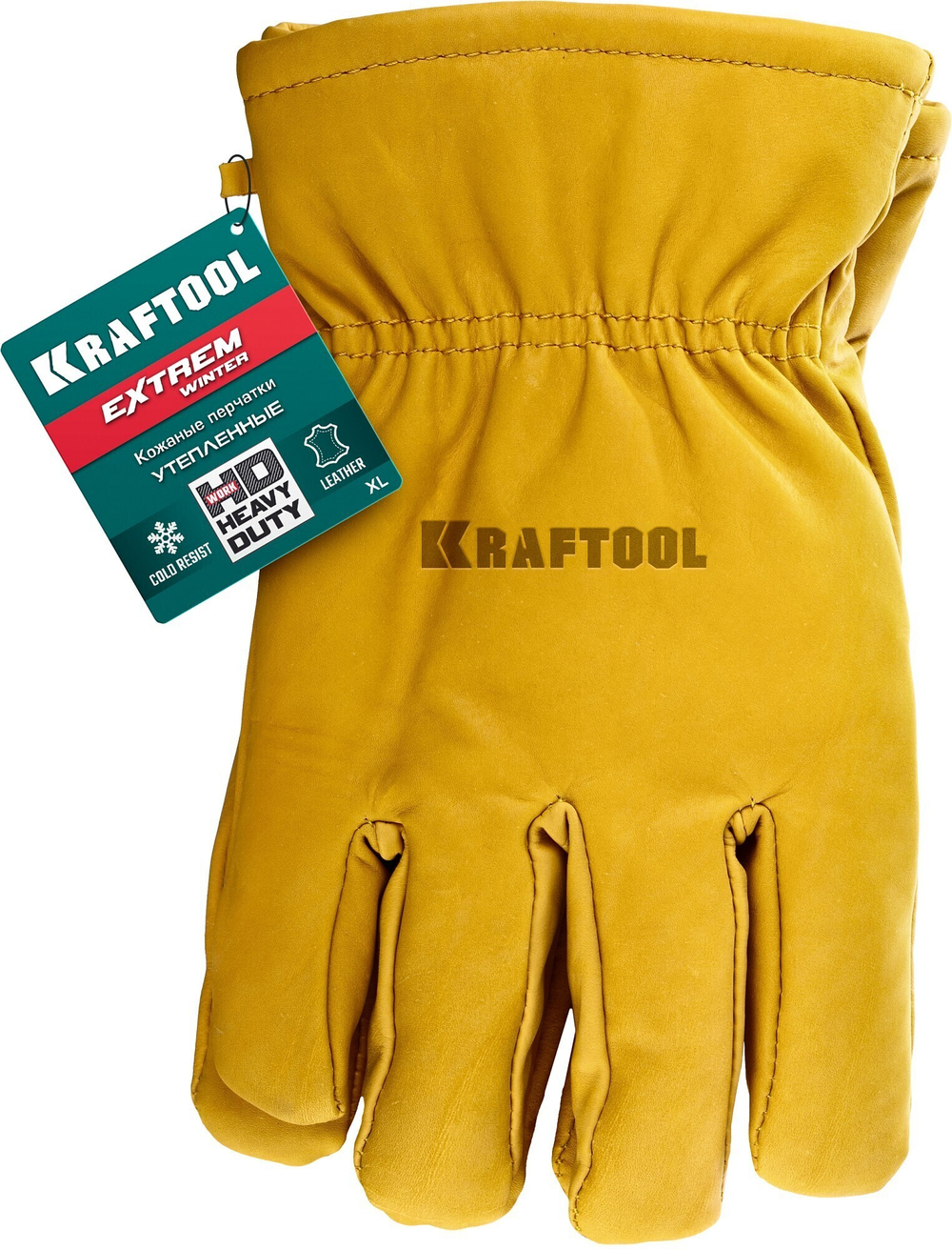 KRAFTOOL EXTREM WINTER, XL, утеплённые, от мех. воздействий, кожаные перчатки (1137-XL)