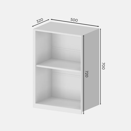 Кухня Модуль В 500 верхний Белый / Ясень