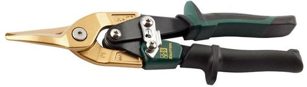 Ножницы KRAFTOOL TITAN по твердому металлу, Cr-Mo, титан. покрытие, 2-х комп. ручка, прямые, 250мм.