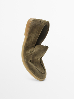 Massimo Dutti Лоферы из натуральной кожи, хаки