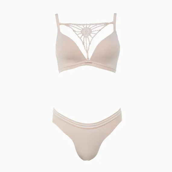 Комплект женский (топ/трусы), цвет бежевый, размер 75В